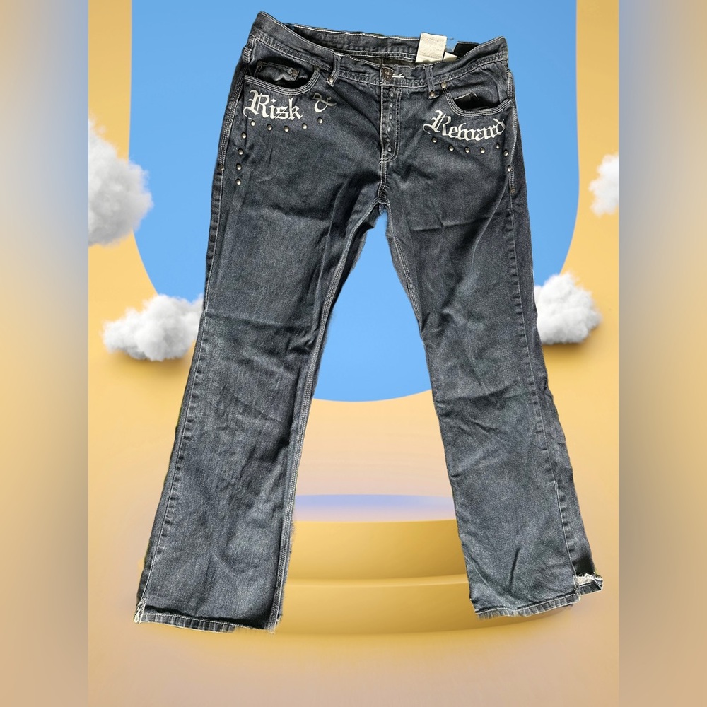 Vintage Early 2000s DS Black Label Risk & Reward Bootcut Black Jeans Classic Fit